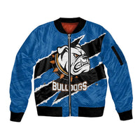 Bulldogs Guatemala Rugby Custom Sleeve Zip Bomber Jacket Seguimos Creciendo - Wonder Print Shop