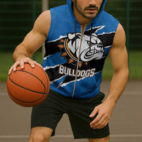 Bulldogs Guatemala Rugby Custom Sleeveless Zip Hoodie Seguimos Creciendo - Wonder Print Shop