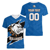 Bulldogs Guatemala Rugby Custom Women V-Neck T-Shirt Seguimos Creciendo - Wonder Print Shop