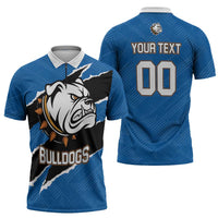 Bulldogs Guatemala Rugby Custom Zipper Polo Shirt Seguimos Creciendo - Wonder Print Shop