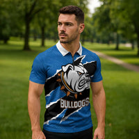 Bulldogs Guatemala Rugby Custom Zipper Polo Shirt Seguimos Creciendo - Wonder Print Shop