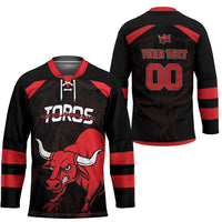 Toros Guatemala Rugby Custom Hockey Jersey Vamos Toros Vamos Toros - Wonder Print Shop
