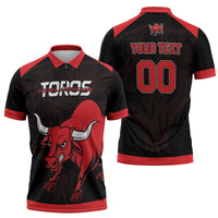 Toros Guatemala Rugby Custom Zipper Polo Shirt Vamos Toros Vamos Toros - Wonder Print Shop