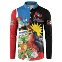 Antigua and Barbuda Magnificent Frigatebird Button Sweatshirt Tropical Vibe - Wonder Print Shop