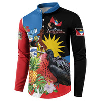 Antigua and Barbuda Magnificent Frigatebird Button Sweatshirt Tropical Vibe - Wonder Print Shop