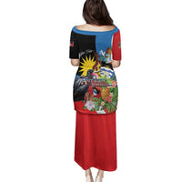 Antigua and Barbuda Magnificent Frigatebird Family Matching Puletasi and Hawaiian Shirt Tropical Vibe - Wonder Print Shop