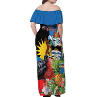 Antigua and Barbuda Magnificent Frigatebird Off Shoulder Maxi Dress Tropical Vibe - Wonder Print Shop