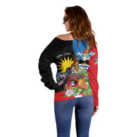 Antigua and Barbuda Magnificent Frigatebird Off Shoulder Sweater Tropical Vibe - Wonder Print Shop