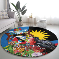 Antigua and Barbuda Magnificent Frigatebird Round Carpet Tropical Vibe - Wonder Print Shop