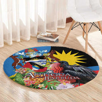 Antigua and Barbuda Magnificent Frigatebird Round Carpet Tropical Vibe - Wonder Print Shop