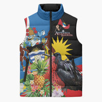 Antigua and Barbuda Magnificent Frigatebird Sleeveless Puffer Jacket Tropical Vibe - Wonder Print Shop