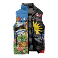 Antigua and Barbuda Magnificent Frigatebird Sleeveless Puffer Jacket Tropical Vibe - Wonder Print Shop