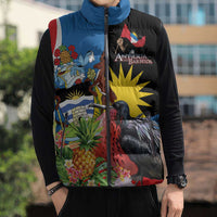 Antigua and Barbuda Magnificent Frigatebird Sleeveless Puffer Jacket Tropical Vibe - Wonder Print Shop