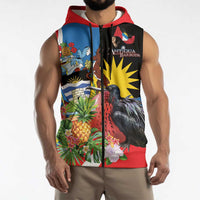 Antigua and Barbuda Magnificent Frigatebird Sleeveless Zip Hoodie Tropical Vibe - Wonder Print Shop