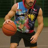 Antigua and Barbuda Magnificent Frigatebird Sleeveless Zip Hoodie Tropical Vibe - Wonder Print Shop