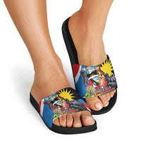 Antigua and Barbuda Magnificent Frigatebird Slide Sandals Tropical Vibe - Wonder Print Shop