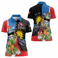 Antigua and Barbuda Magnificent Frigatebird Women Polo Shirt Tropical Vibe - Wonder Print Shop