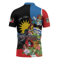 Antigua and Barbuda Magnificent Frigatebird Zipper Polo Shirt Tropical Vibe - Wonder Print Shop