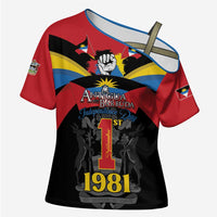Antigua and Barbuda Independence Day Cross Shoulder Shirt Baabyuuda 1 November 1981 - Wonder Print Shop