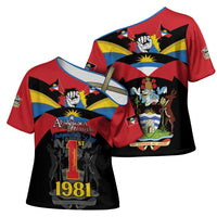 Antigua and Barbuda Independence Day Cross Shoulder Shirt Baabyuuda 1 November 1981 - Wonder Print Shop
