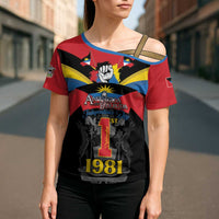 Antigua and Barbuda Independence Day Cross Shoulder Shirt Baabyuuda 1 November 1981 - Wonder Print Shop