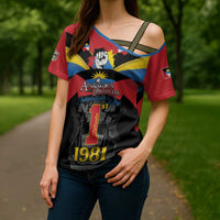 Antigua and Barbuda Independence Day Cross Shoulder Shirt Baabyuuda 1 November 1981 - Wonder Print Shop