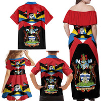 Antigua and Barbuda Independence Day Family Matching Off Shoulder Maxi Dress and Hawaiian Shirt Baabyuuda 1 November 1981 - Wonder Print Shop