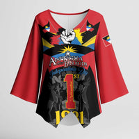 Antigua and Barbuda Independence Day Kimono Sleeve Blouse Baabyuuda 1 November 1981 - Wonder Print Shop