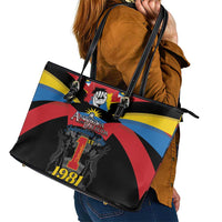 Antigua and Barbuda Independence Day Leather Tote Bag Baabyuuda 1 November 1981 - Wonder Print Shop