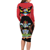 Antigua and Barbuda Independence Day Long Sleeve Bodycon Dress Baabyuuda 1 November 1981 - Wonder Print Shop