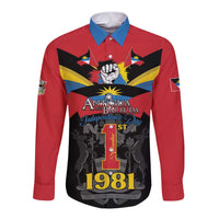 Antigua and Barbuda Independence Day Long Sleeve Button Shirt Baabyuuda 1 November 1981 - Wonder Print Shop
