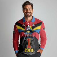 Antigua and Barbuda Independence Day Long Sleeve Polo Shirt Baabyuuda 1 November 1981 - Wonder Print Shop