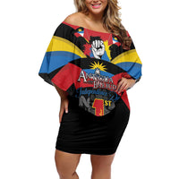 Antigua and Barbuda Independence Day Off Shoulder Short Dress Baabyuuda 1 November 1981 - Wonder Print Shop