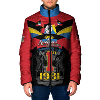 Antigua and Barbuda Independence Day Padded Jacket Baabyuuda 1 November 1981 - Wonder Print Shop