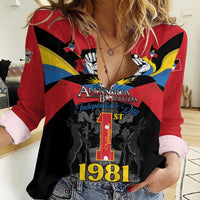 Antigua and Barbuda Independence Day Women Casual Shirt Baabyuuda 1 November 1981 - Wonder Print Shop