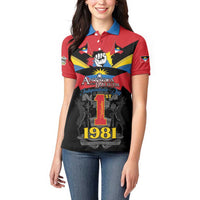 Antigua and Barbuda Independence Day Women Polo Shirt Baabyuuda 1 November 1981 - Wonder Print Shop