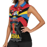 Antigua and Barbuda Independence Day Women Sleeveless Polo Shirt Baabyuuda 1 November 1981 - Wonder Print Shop