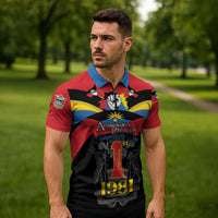 Antigua and Barbuda Independence Day Zipper Polo Shirt Baabyuuda 1 November 1981 - Wonder Print Shop