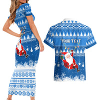 Custom Scotland Christmas Couples Matching Short Sleeve Bodycon Dress and Hawaiian Shirt Merry Christmas Santa Claus Gift - Wonder Print Shop