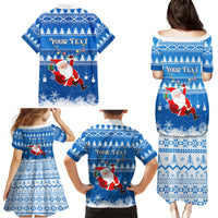 Custom Scotland Christmas Family Matching Puletasi Dress and Hawaiian Shirt Merry Christmas Santa Claus Gift - Wonder Print Shop