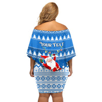 Custom Scotland Christmas Off Shoulder Short Dress Merry Christmas Santa Claus Gift - Wonder Print Shop