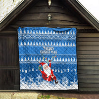 Custom Scotland Christmas Quilt Merry Christmas Santa Claus Gift - Wonder Print Shop