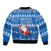 Custom Scotland Christmas Sleeve Zip Bomber Jacket Merry Christmas Santa Claus Gift - Wonder Print Shop