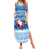 Custom Scotland Christmas Summer Maxi Dress Merry Christmas Santa Claus Gift - Wonder Print Shop