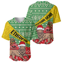 Ethiopia Christmas Baseball Jersey Melkam Gena African Pattern - Wonder Print Shop