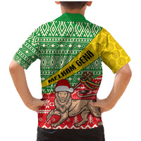 Ethiopia Christmas Family Matching Mermaid Dress and Hawaiian Shirt Melkam Gena African Pattern - Wonder Print Shop