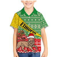 Ethiopia Christmas Family Matching Mermaid Dress and Hawaiian Shirt Melkam Gena African Pattern - Wonder Print Shop