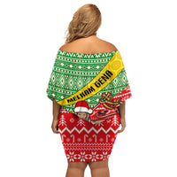 Ethiopia Christmas Family Matching Off Shoulder Short Dress and Hawaiian Shirt Melkam Gena African Pattern - Wonder Print Shop