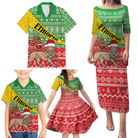 Ethiopia Christmas Family Matching Puletasi Dress and Hawaiian Shirt Melkam Gena African Pattern - Wonder Print Shop