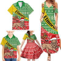 Ethiopia Christmas Family Matching Summer Maxi Dress and Hawaiian Shirt Melkam Gena African Pattern - Wonder Print Shop
